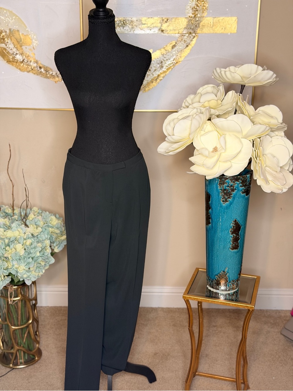 Jones New York Black Straight-Leg Dress Trousers